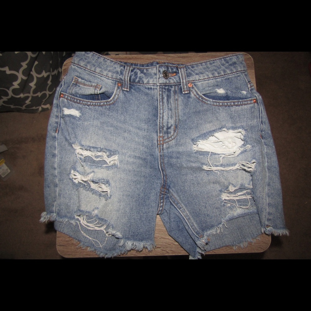 Denim high rise shorts